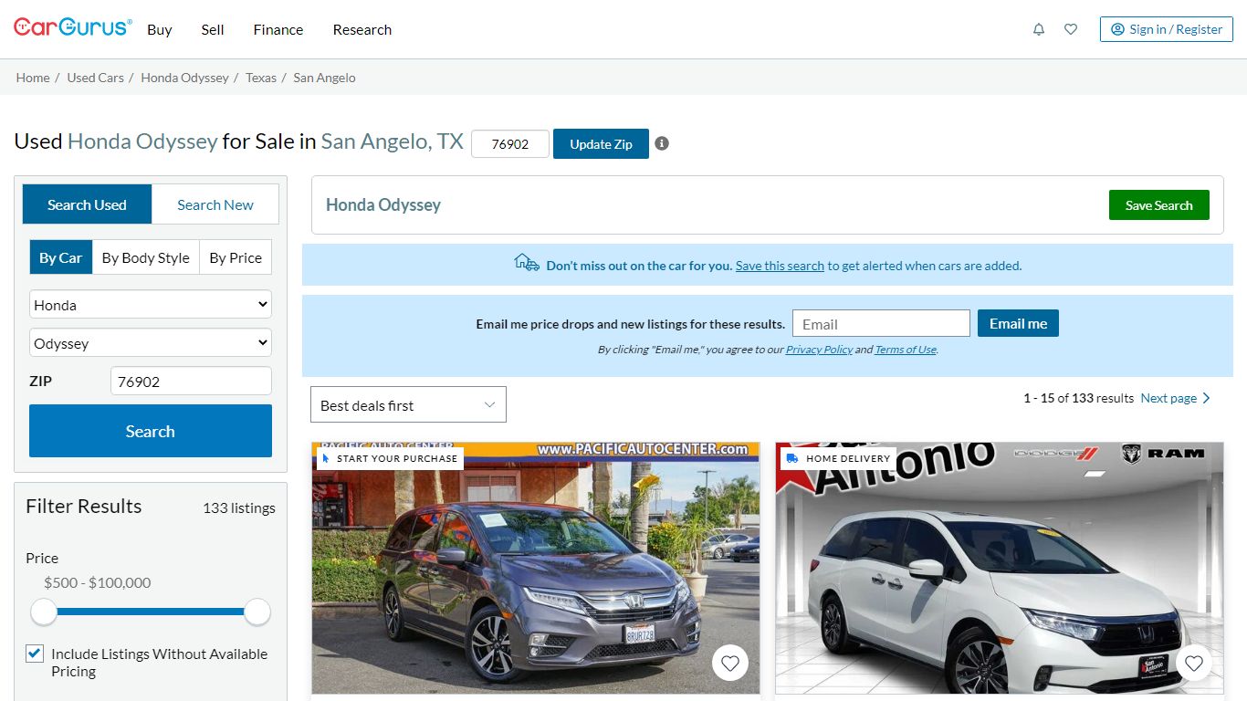 Used Honda Odyssey for Sale in San Angelo, TX - CarGurus
